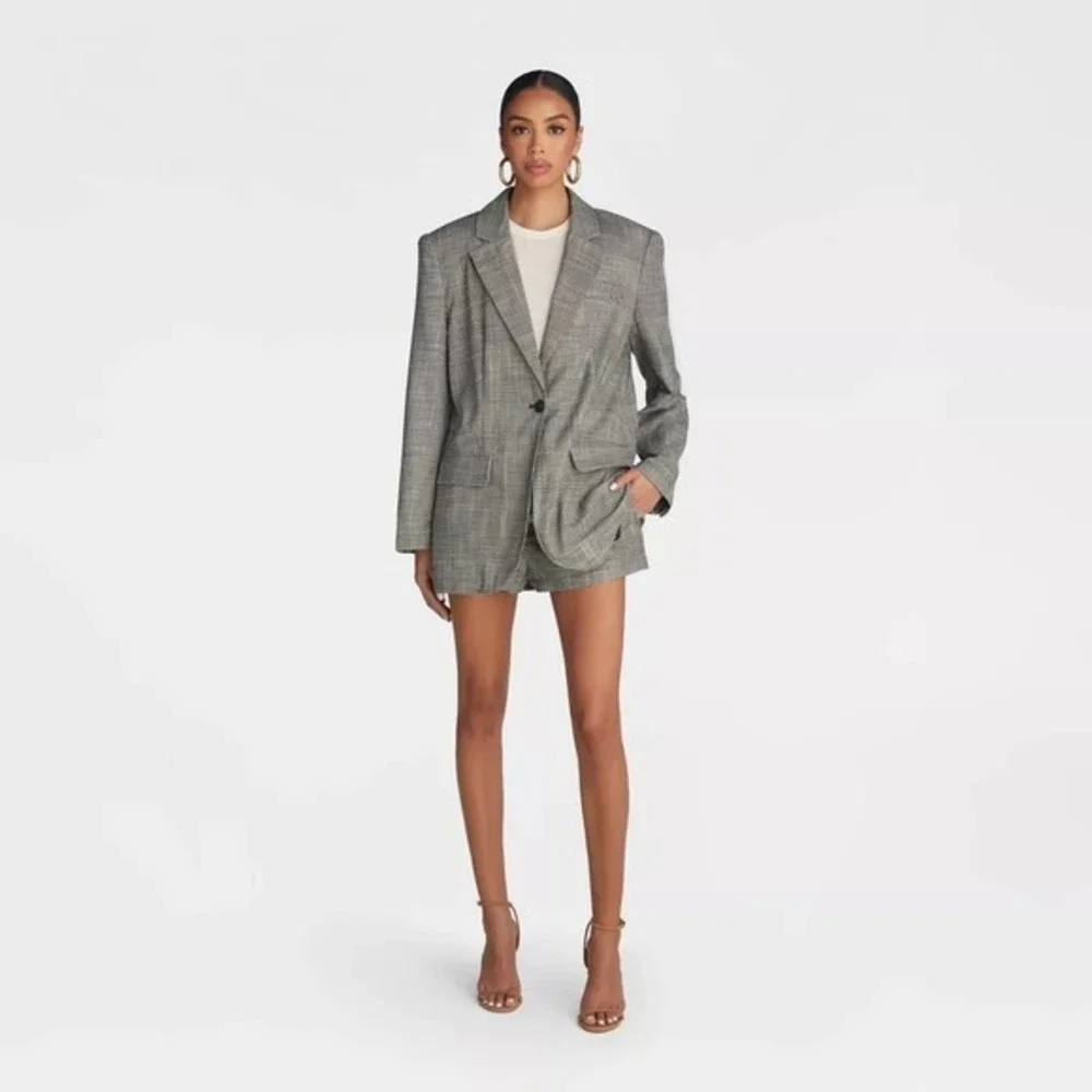 KBB KAHLANA Target Women's XL Extra Large The Deconstructed‎ Blazer Plaid Jacket